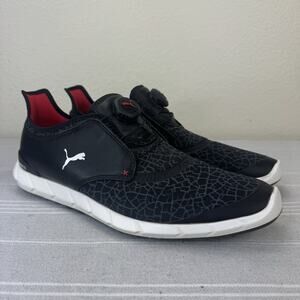 Men’s Puma Ignite Disc Extreme Golf Shoe Sneaker Black Gray Red 10